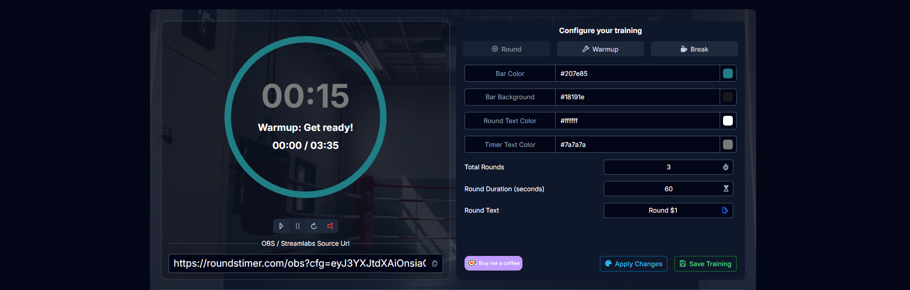 Rounds Timer Interval Dashboard